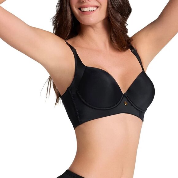 #743 Leonisa Back Smoothing Bra with Soft Full Coverage Cups - Black - Picture 5 of 8